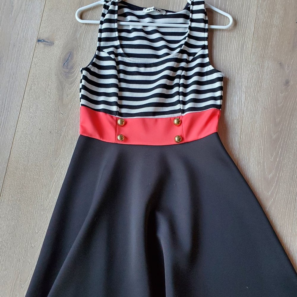 Mystic Tank Sailor Stripe Dress Size L